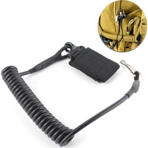 Molle Airsoft coil sling military elastic spring rope belt backpack lanyard strap bag gun handgun shooting hunt pistol tool