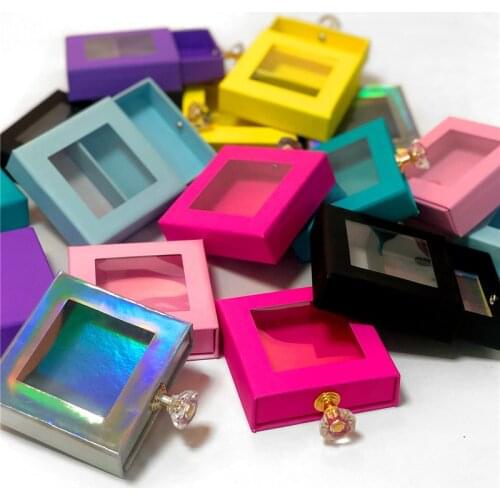 Lashes Box Case Packaging Makeup 40 Colors Mink Eyelash Square Wholesale Lashes Mink 25Mm Box Package Bulk Eyelash Extension