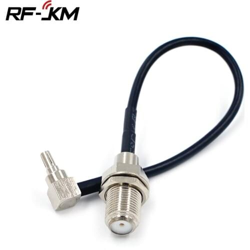 RF Pigtail Cable F to CRC9 connector F female to CRC9 right angle crimp RG174 Pigtail cable 15cm