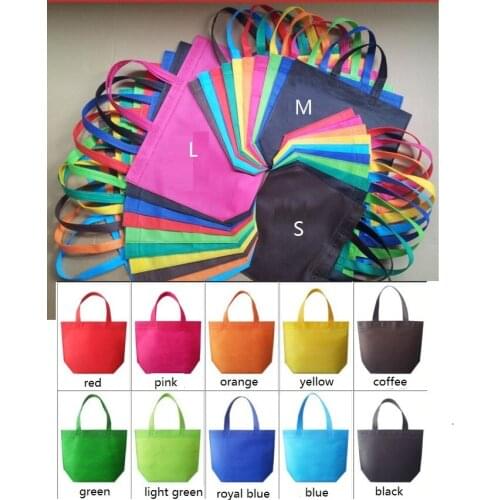 S/M/Large colorful candy color Non woven gift bag Portable clothes bags garment bag shopping bag with handle