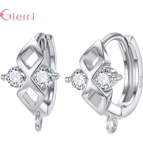 925 Sterling Silver Cubic Zirconia Hoop Earring DIY Jewelry Accessories for Jewelry Making Handmade Jewellry Earrings