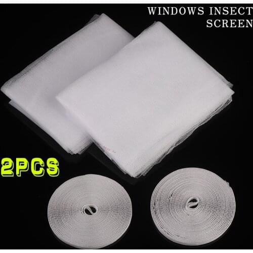 White Windows Insect Screen Anti Fly Mosquito Mesh Net With Self-adhesive Tape Set For Home DIY Decoration Craft