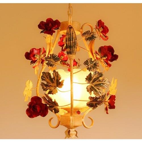 Modern Dining Room Pendant Lights wedding rose lamps Rural Suspension Luminaire Retro Bar Balcony Corridor Bedroom Porch light