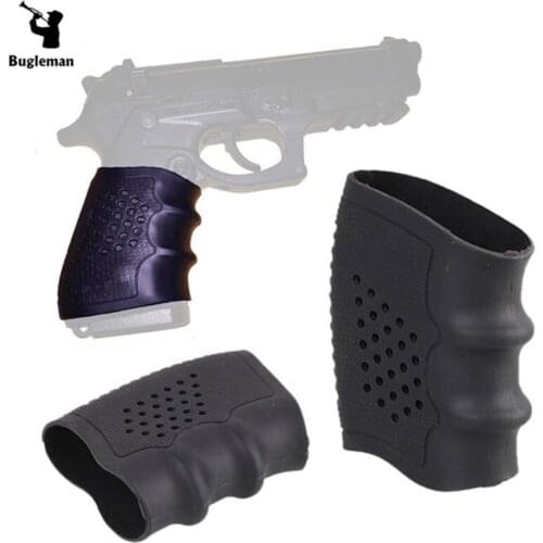 Bugleman Tactical Pistol Rubber Grip Glove Cover Sleeve Anti Slip Handguns for Glock Tactical Hunting Accessories