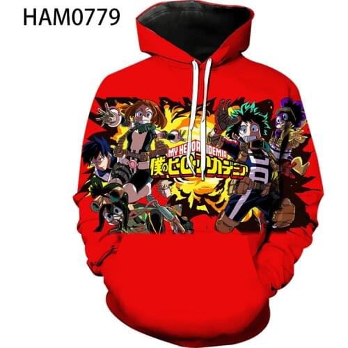 My hero academy Hoodie mens and womens childrens Harajuku Sweatshirt 3D animation printing casual trend mens wear