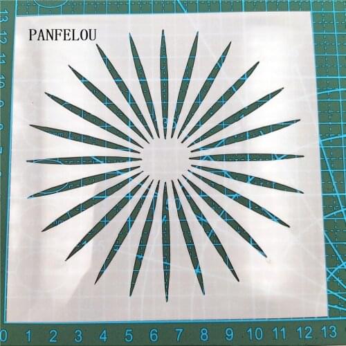 13*13cm sun flower scrapbook stencils spray plastic mold shield DIY cake hollow Embellishment printing lace ruler valentine