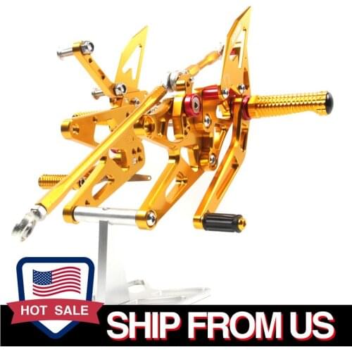 US Stock CNC Adjustable Rearset Footrest For YAMAHA YZF R1 2005 2006 Foot Pegs Rear Sets Rearward Pedal YZF-R1 2005-2006