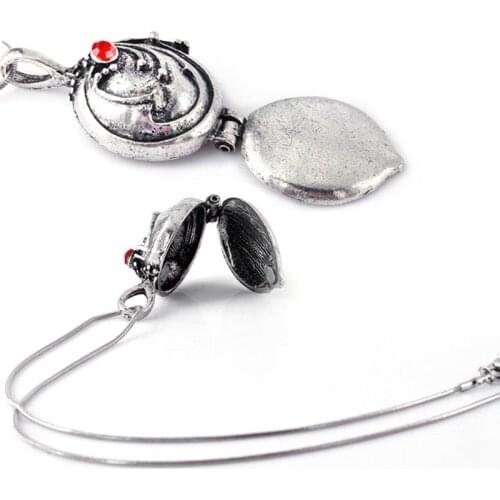 Vintage Silver Color Love Heart Locket Pendants for Women Men Openable Glossy Family Elena Gilbert Necklace Love Jewelry Gift