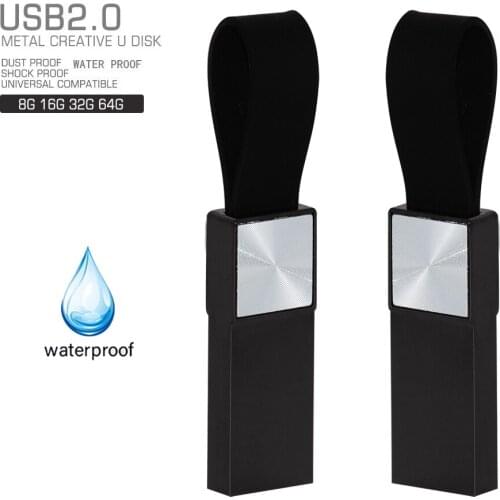 Over 10pcs free logo) Waterproof metal USB 2.0 Flash Drive 128GB 64GB Pen Drive 64GB 32GB Pendrive USB Stick 8GB Flash Memory