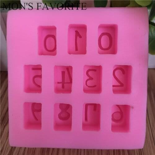 High Quality Fashion 0-9 Numbers Fondant Cake Molds Fondant Decoration Soap Chocolate Mould, Kitchen Baking Cake Tools E808