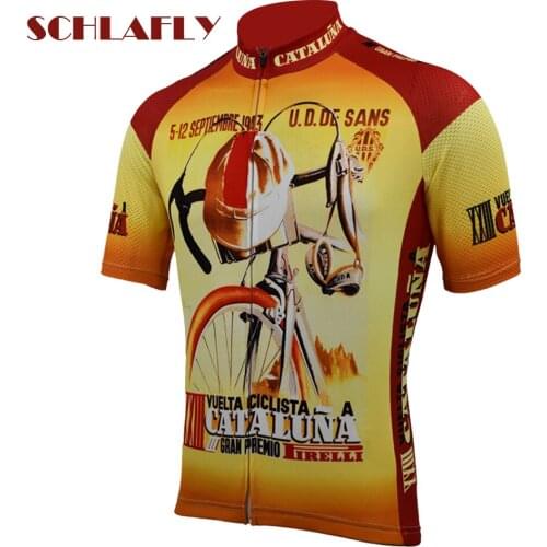 2020 yellow cycling jerseys summer short sleeve retro bike wear yellow jersey road jersey cycling clothing schlafly