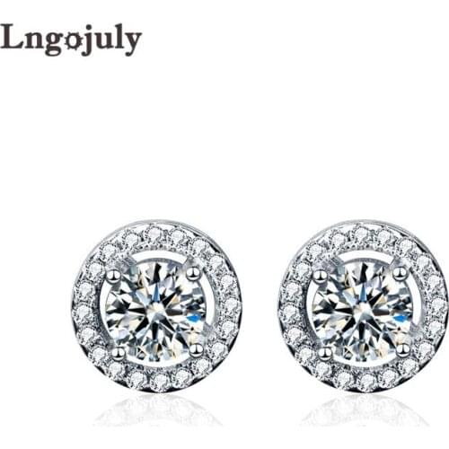 Luxury Women Earrings 100% 925 Sterling Silver Fine Jewelry D Color Moissanite Earrings For Women Party Silver 925 Jewelry