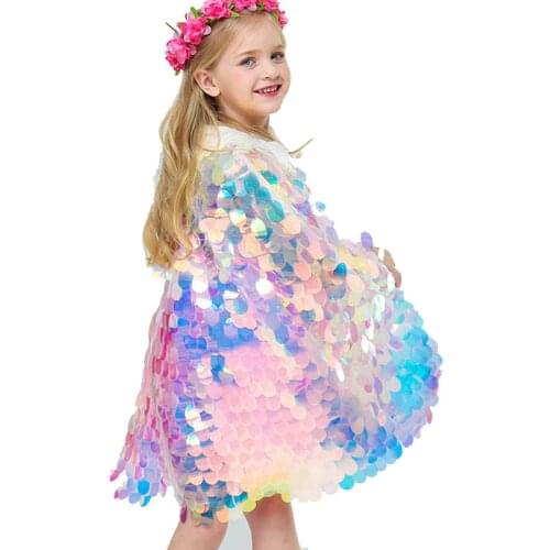 Girls Rapunzel Elsa Wig Kids Fancy Sequin Colorful Cloak Childrens Halloween Carnival Birthday Crown Party and Accessories