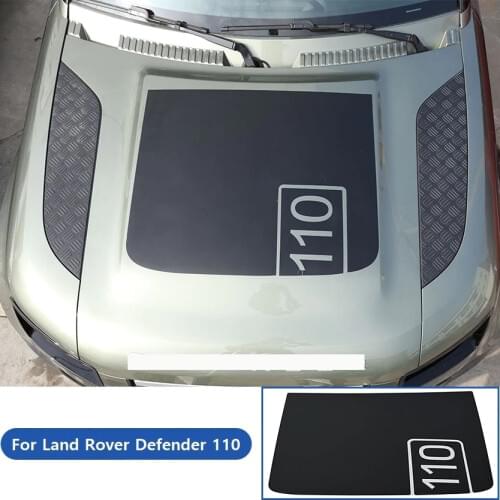 1 PCS For Land Rover Defender 110 2020 Car Lage Matte Black Sport Front Engine Hood Decal Vinyl Graphics Front Hood 110 sticker