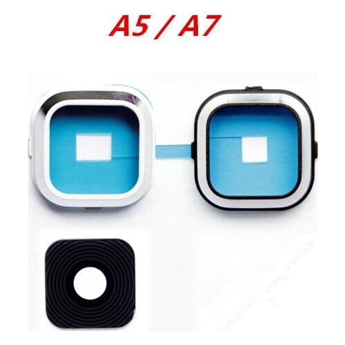 10Sets/Lot New Housing Back Rear Camera Lens Glass Cover Ring with Frame Holder for Samsung Galaxy A5 A7 A5000 A7000
