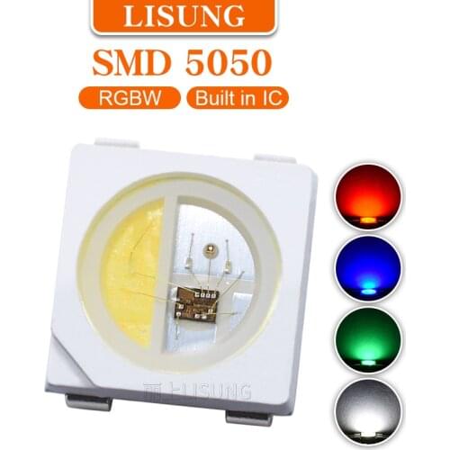 1000pcs/bag 5v 5050 Rgbw Led Built-in Ic Emitting Diode Lamp Smd addressable Light Beads Chip Tricolor Red Blue Green Fullcolor