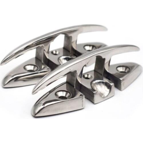 2PCS 6" Flush Mount 316 Stainless Steel Folding Pull / Flip Up Dock Cleat Superb