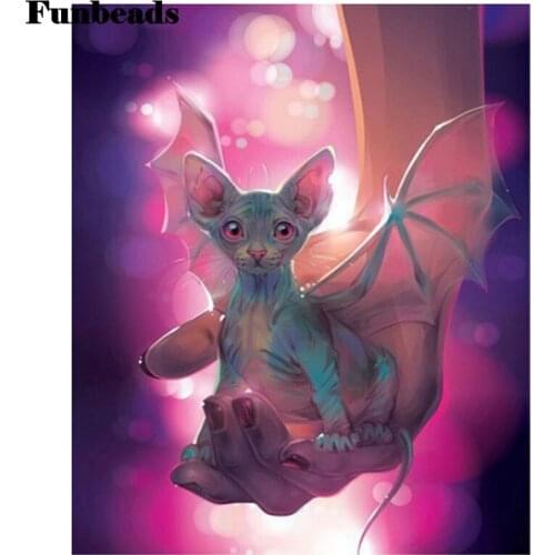 5D DIY Diamond Painting Sphynx Cat Full Drill Square round Diamond Mosaic animal Diamond Embroidery Cross Stitch Decor FF868