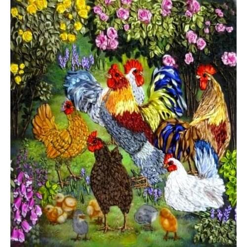JMINE Div 5D Colorful Cock Chicken Full Diamond Painting cross stitch kits art High Quality Animal 3D paint by diamonds
