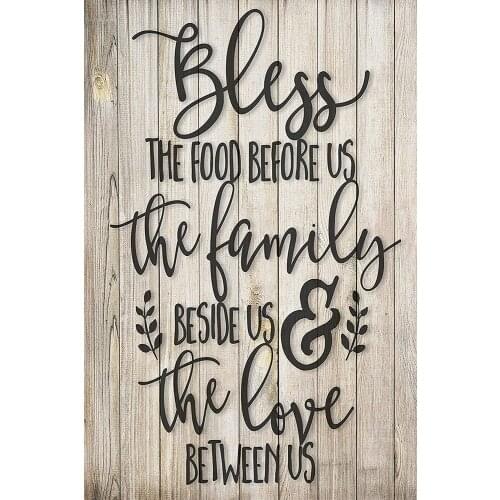 Bless The Food Retro Metal Tin Sign Plaque Poster Wall Decor Art Shabby Chic Gift