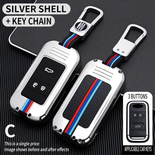 3 Buttons Colorful Alloy Car Key Case Bag For Chery Tiggo Arrizo Auto Smart Remote Key Cover Holder Car Interior Accessories
