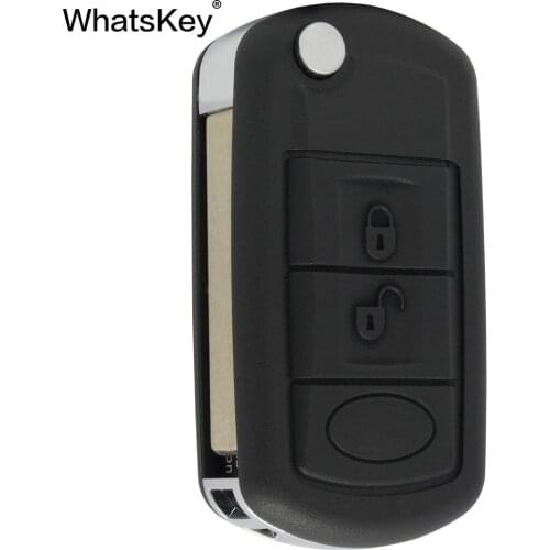 WhatsKey Replacement Flip Folding 3 Buttons Remote Key Case Fob Shell For Land Rover For Range Rover Evoque Discovery Sport LR3