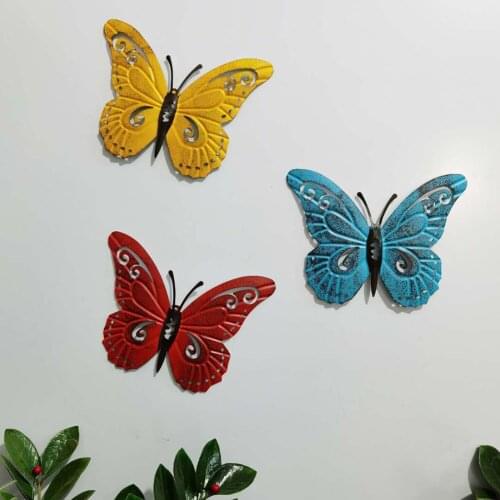 PCSSet Metal Butterfly Wall Artwork For Garden Decoration Miniatures Statues Animal Outdoor Decor And Sculptures For There