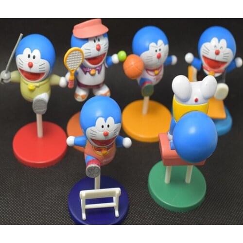 6pcs/lot Kawaii Doraemoned PVC Action Figure Model Toys Bule Cat Collection Dolls Birthday Gifts For Children