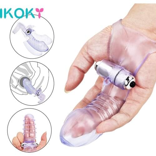 IKOKY Finger Sleeve Vibrator G Spot Massage Clit Stimulate Female Masturbator Sex Toys For Women Lesbian Orgasm Adult Products