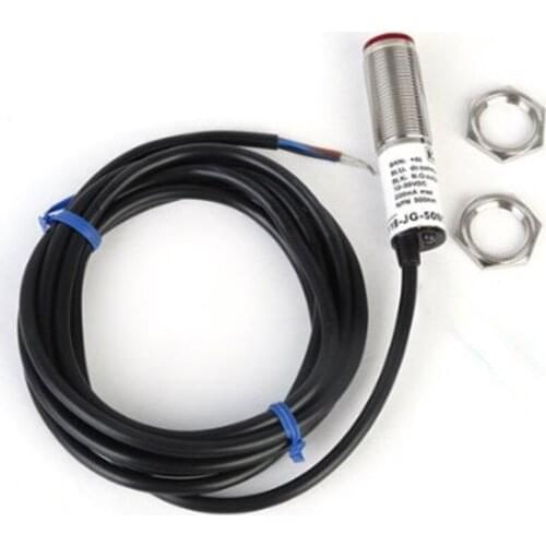 M18 laser diffuse reflection photoelectric switch visible light infrared sensor three wire small light spot inductive switch 24V