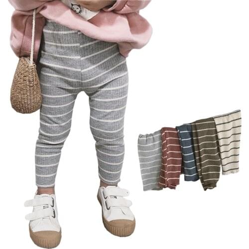 MILANCEl Kids Leggings modis Stripe Style Base Girls Leggings Baby Clothes Cotton Boys leggings for girls children