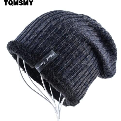 Unisex gorros mens Winter Hats for women Knitting wool Beanie Casual stripe Cap men Beanies Plus velvet bonnet Skullies