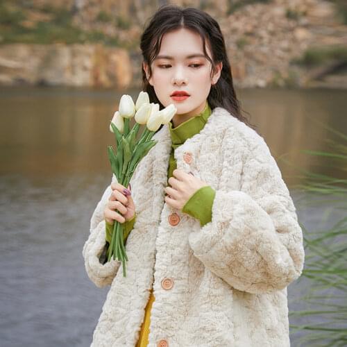 2020 HOT Winter Women Fur Coat Vintage Faux rabbit hair Warm Thicken coat retro faux Fur Coat abrigos mujer invierno 2020