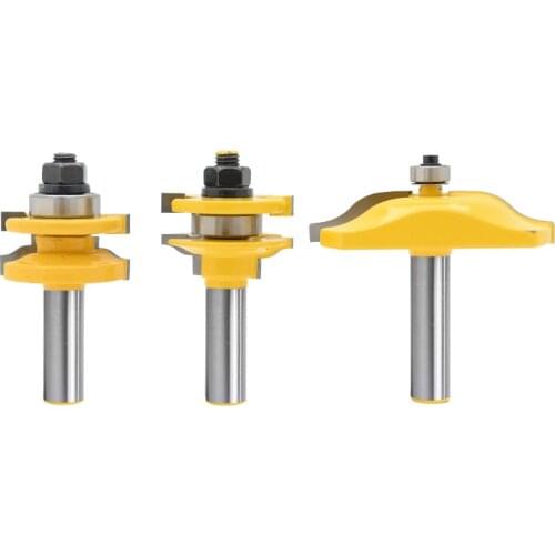 Ogee 3 Piece Raised Panel Cabinet Door Router Bits Set - 1/2" Shank