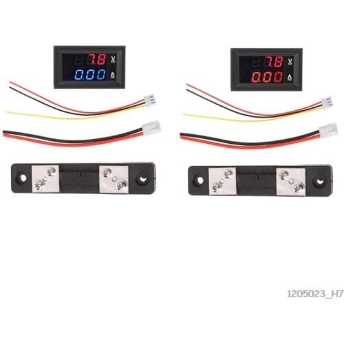DC 0-100V/50A Red Blue Digital Voltmeter Ammeter LED Dual Display Voltage Current Indicator Monitor Detector