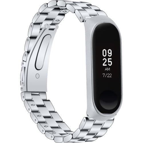 Adjustable Smart Watch Metal Case Band Strap Stainless Steel Waterproof Watch Straps Replacement For Mi Band 3/4