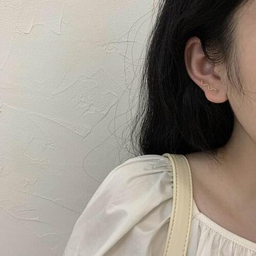 Stud Earrings Geometric Line For Women Simple Fashion Korea Creative Personality Female New Trendy Student Jewelry Gift BOYULIGE