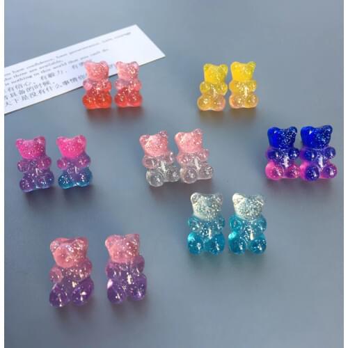 2020 Trend Animal Earrings for Women Fashion Korean Earring Colorful Bear Multi Color Trend Earrings Cute Girl Gift Wholesale