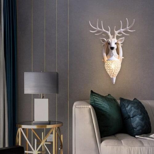 Modern LED Wall Lamp Fixture Indoor Wall Sconce Minimalist Stair Bedroom Bedside Living Room Home Hallway Resin Antler Lighting
