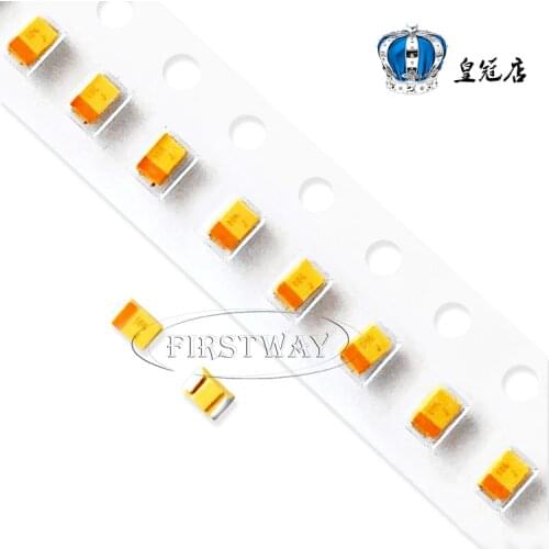 50PCS/LOT SMD tantalum capacitor 106J 10UF 6.3V P-type 0805/2012 yellow with polarity