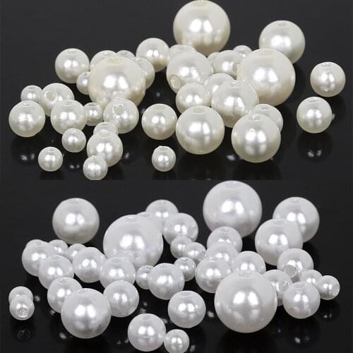 Top ABS Pearls Imitation 4 6 8 10mm mix rainbow color Loose Spacer Round Beads for Jewelry Making Handmade DIY Necklace Bracelet