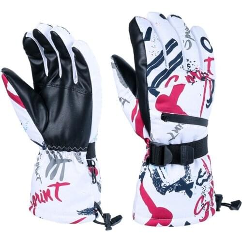 Unisex Winter Warm Snow Ski Touchscreen Gloves Waterproof Thermal Plush Lined Cold Weather Non-Slip Snowboard Mittens