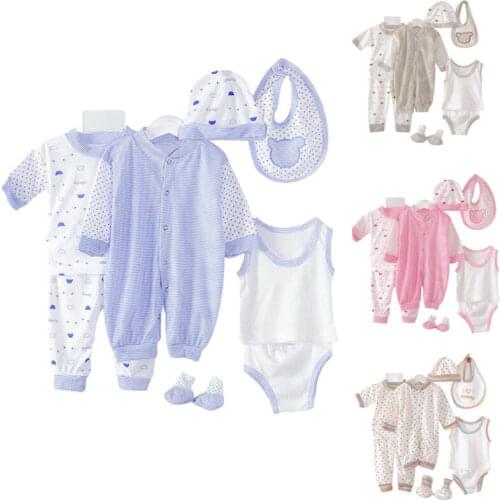 Unisex Newborn Baby Boys Girls 8 Piece Clothing Net Bag Layette Gift Set Outfit 0-3M