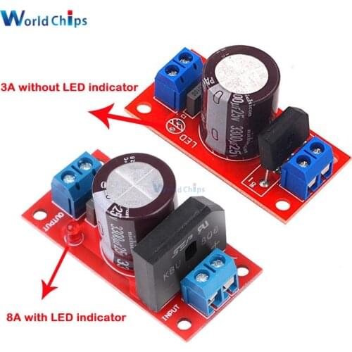 Rectifier Filter Power Board 3A Rectifier Power Amplifier 8A with Red LED Indicator AC Single Power to DC Single Source Board