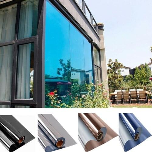 Premium Quality One Way Mirror Window Film Vinyl Glass Stickers Self Adhesive Film Silver Solar Window Tint Privacy for Home