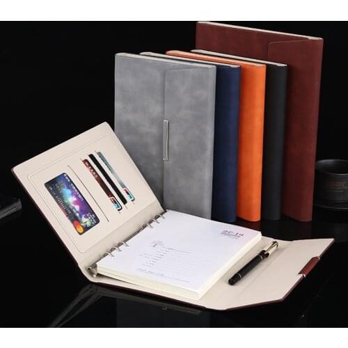 High end business notebook A5 note book Loose leaf notepad leather notebook students Writing book gifts Meeting minutes Journal