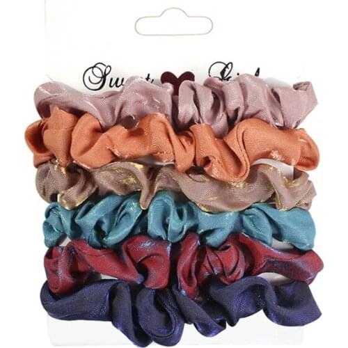 Lalynnly5/6Pc Hairpins Chiffon Hair Clips Corduroy Hairpins Barrette multicolor Color Hair Accessories For Women Hairclip F14871