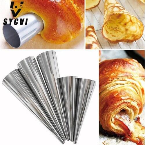 1/3/5PcsTapered Tube Cone Roll Molds Spiral Croissant Molds Cream Horn Cake Mold Dessert Kitchen Baking Tool