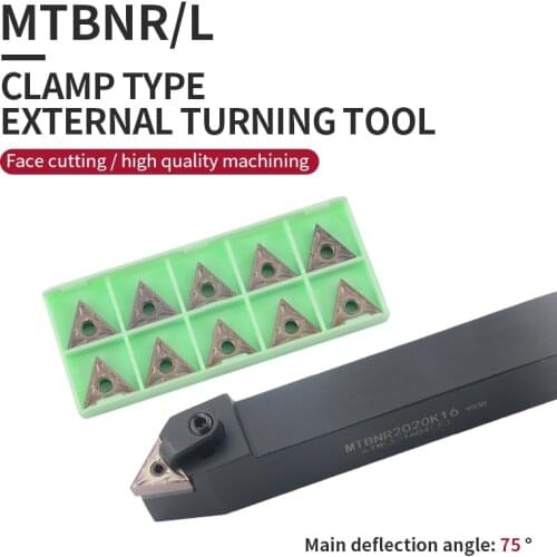 1pc MTBNR1616H16 MTBNR2020K16 MTBNR2525M16 External Turning Tool Holder TNMG Carbide Inserts MTBNR Lathe Cutting Tools Set