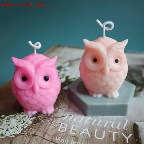 1pc Owl Candle Silicone Mold for Candle Making DIY Handmade Molds Plaster Wax Mould